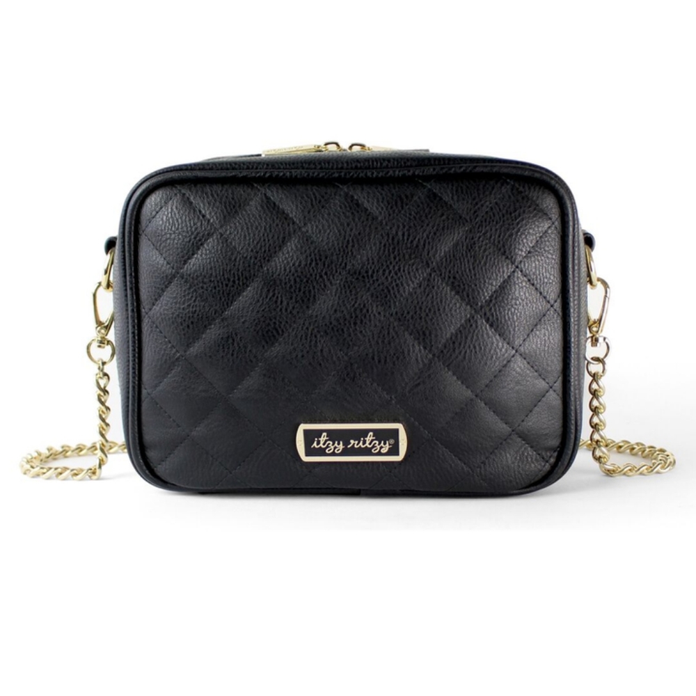 BLACK CROSSBODY DIAPER BAG
